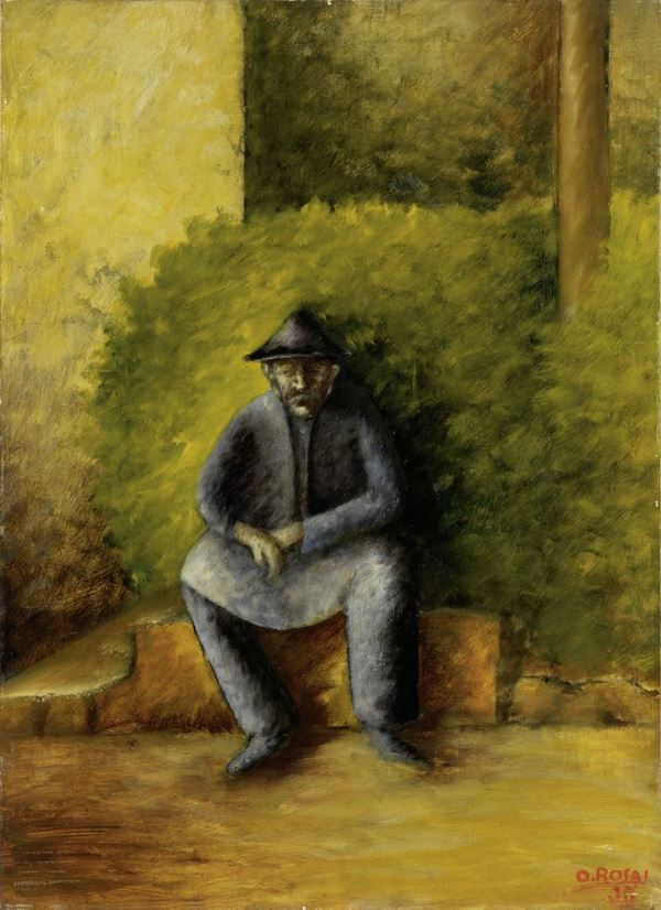 Ottone Rosai : Il giardiniere  (1935)  - Olio su tavola - Auction MODERN ART - II - Casa d'aste Farsettiarte