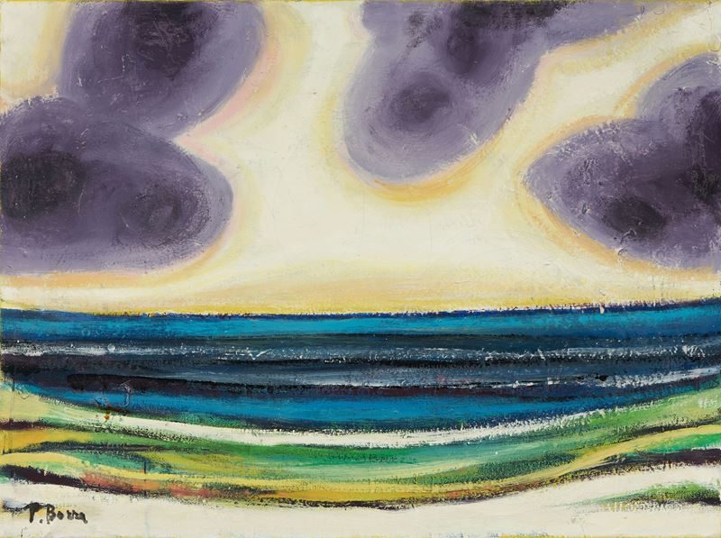 Pompeo Borra - Paesaggio, olio su tela, 60x80 cm, 1963