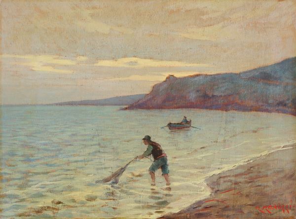 Renuccio Renucci : Marina  - Olio su compensato - Asta Ottocento, Postmacchiaioli e Novecento - Asta a tempo - Casa d'aste Farsettiarte