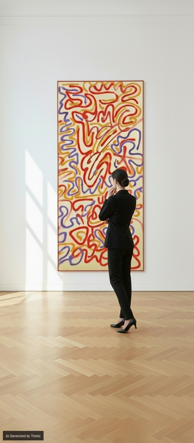Keith Haring & L.a. II - Senza titolo, spray su pannello, 1984
