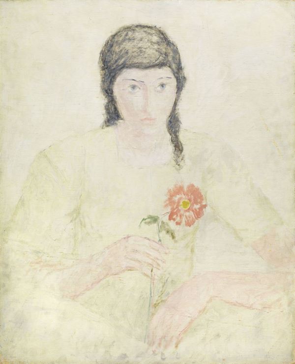 Pio Semeghini - Figura con fiore