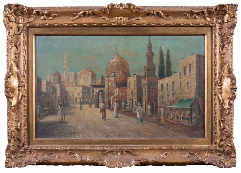 H. Carnier (karl Kaufmann) - Due Dipinti Raffiguranti Vedute del Cairo