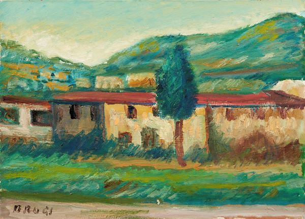 Gino Brogi : Paesaggio  (1980)  - Olio su tela - Asta PARADE V - Arte Contemporanea - Casa d'aste Farsettiarte
