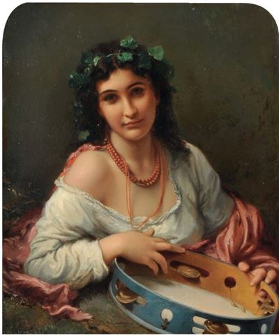 Ragazza con Tamburello
