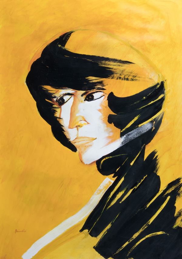 Remo Brindisi : Figura  - Tempera su carta - Asta PARADE V - Arte Contemporanea - Casa d'aste Farsettiarte