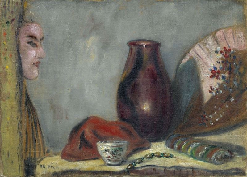 Filippo De Pisis - Natura Morta con Maschera