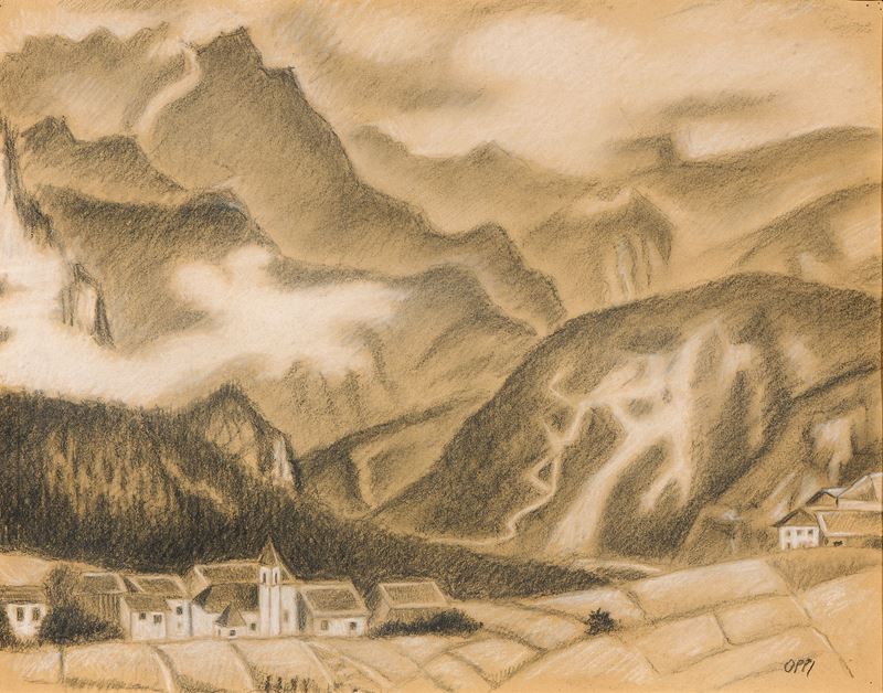 Ubaldo Oppi - Paesaggio montano