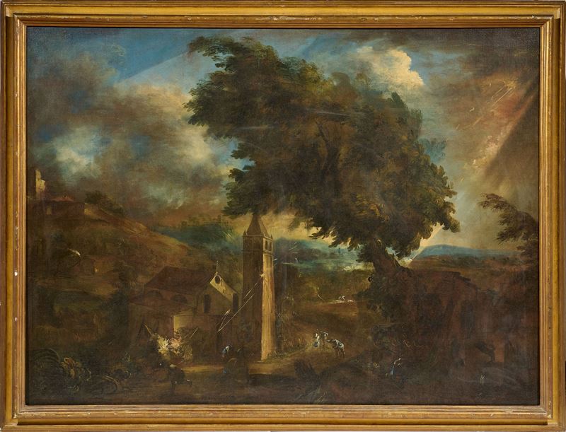 Paesaggio con fulmine