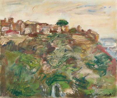 Ricordo di Tivoli, tempera su carta