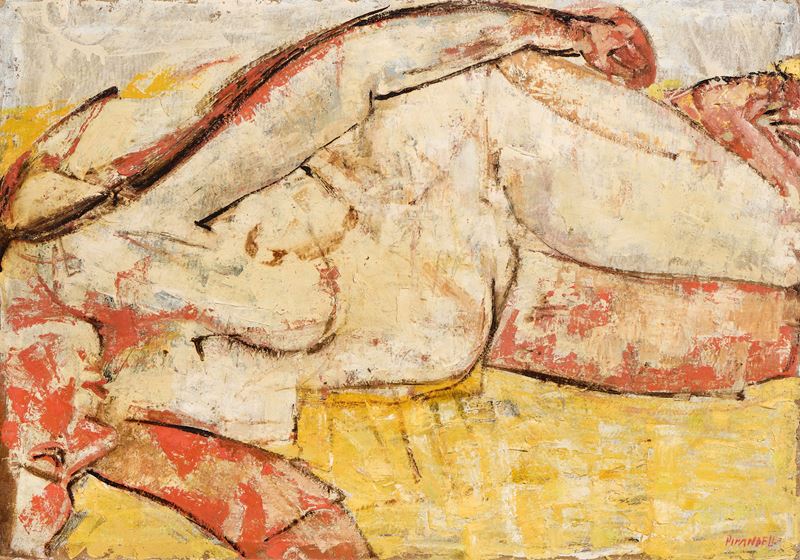 Fausto Pirandello - Sonno sul Fianco (nudo Riverso)