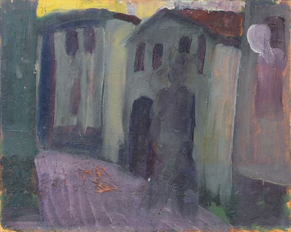 Alberto Magri : Via del Pretorio  (1936)  - Olio su compensato - Auction XIX and XX Century Paintings and Sculptures - II - Casa d'aste Farsettiarte
