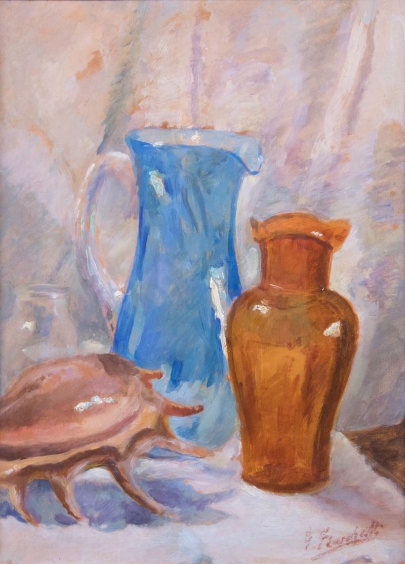 Giuseppe Fraschetti - Due Caraffe e Conchiglia