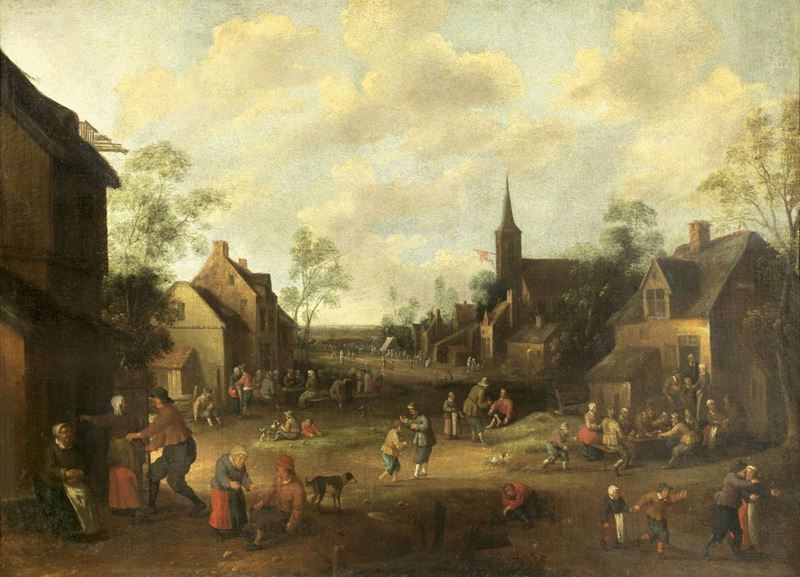 Joost Cornelis Droochsloot (attr. A) - Scorcio di Paese