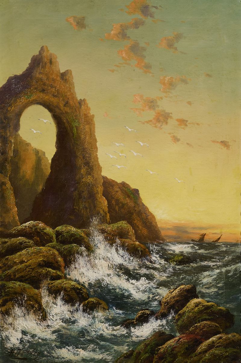 Frederick Horseman Varley - Marina con Scogli