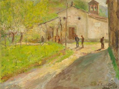 Chiesa di Ontignano, olio su compensato (1945)