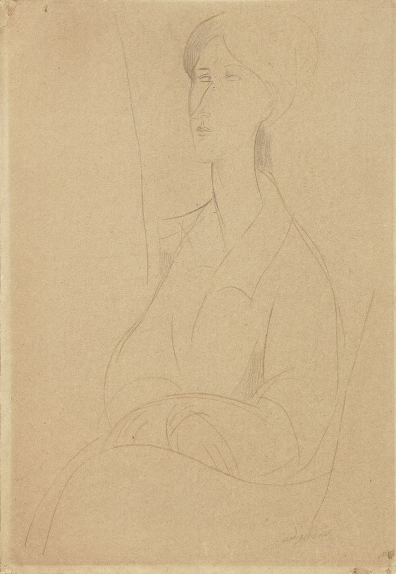 Amedeo Modigliani - Hanka Zborowska Seduta con le Mani in Grembo