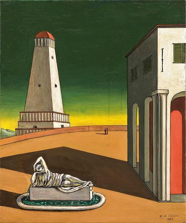 Giorgio de Chirico : Sogno di Arianna  (1972)  - Olio su tela - Auction MODERN ART - II - Casa d'aste Farsettiarte