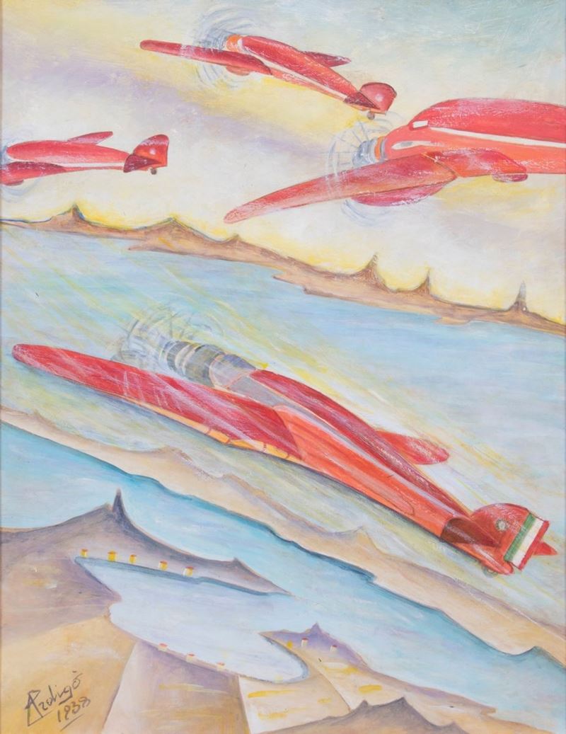 Pietro Ardigò - Aereopittura - Futur Trasvolata