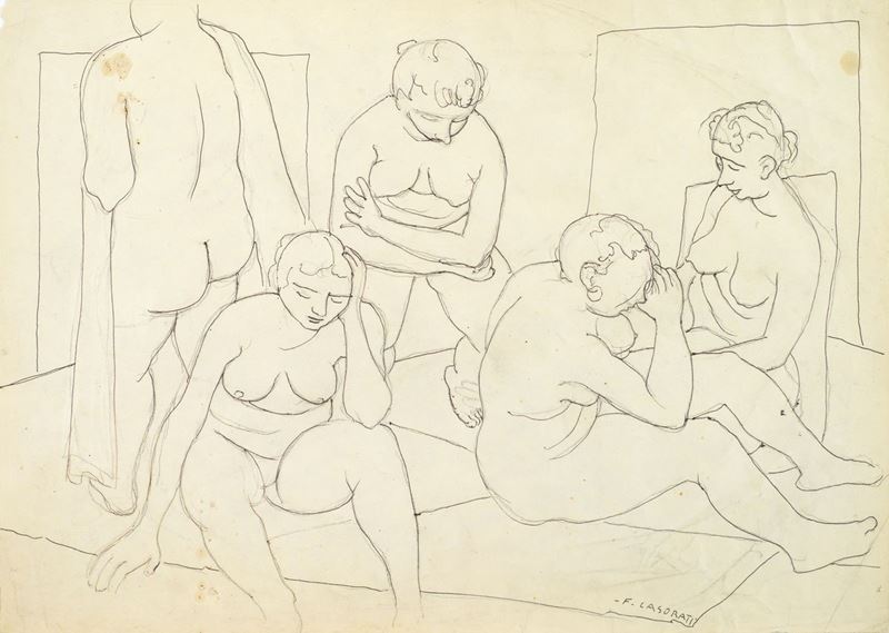 Felice Casorati - Nudi nello Studio