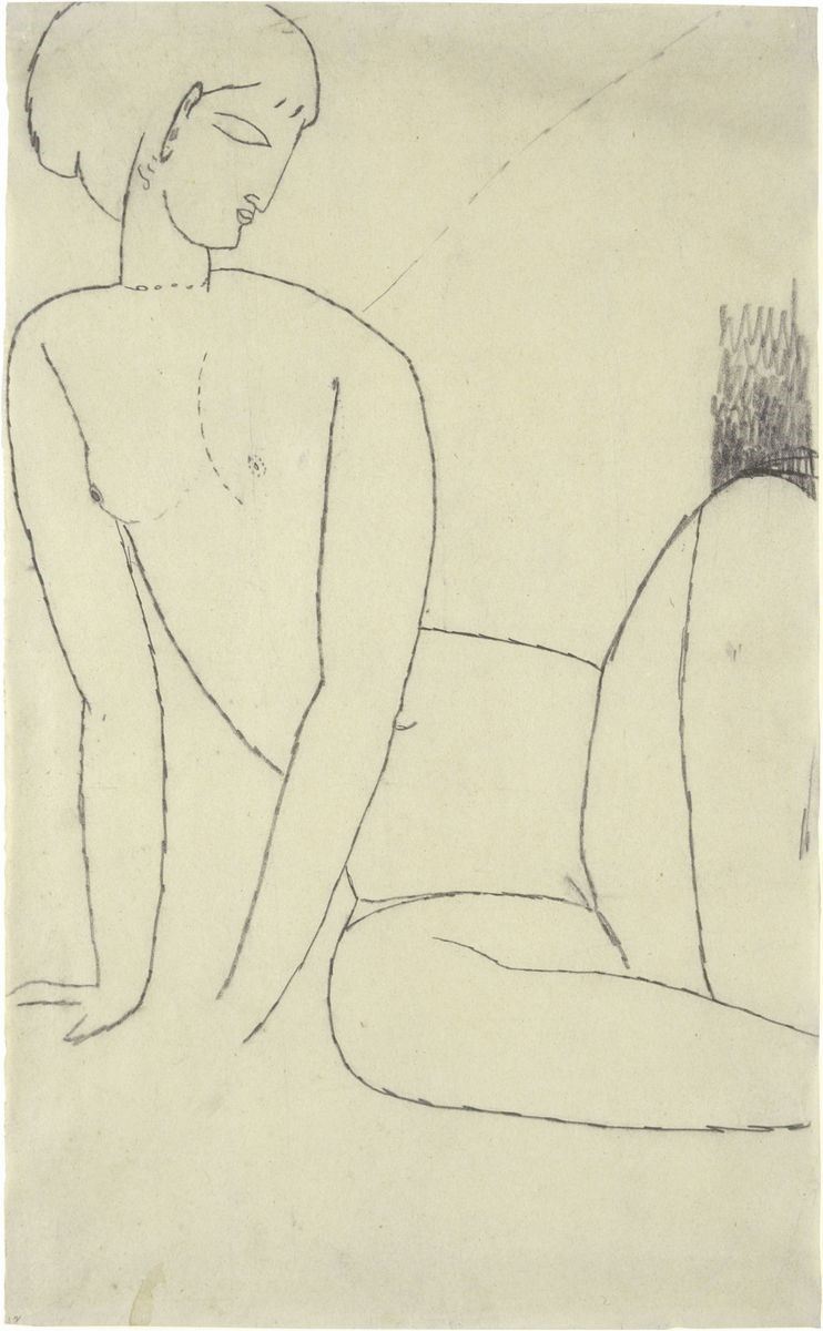 Amedeo Modigliani - Nu Accroupi (nudo Seduto con le Mani al Suolo)