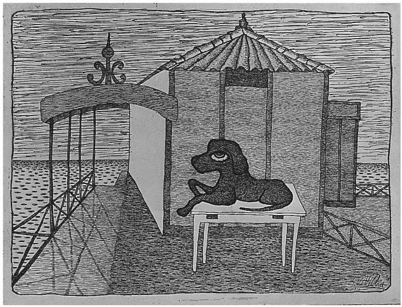 Giuseppe Viviani - Cane sul Tavolo