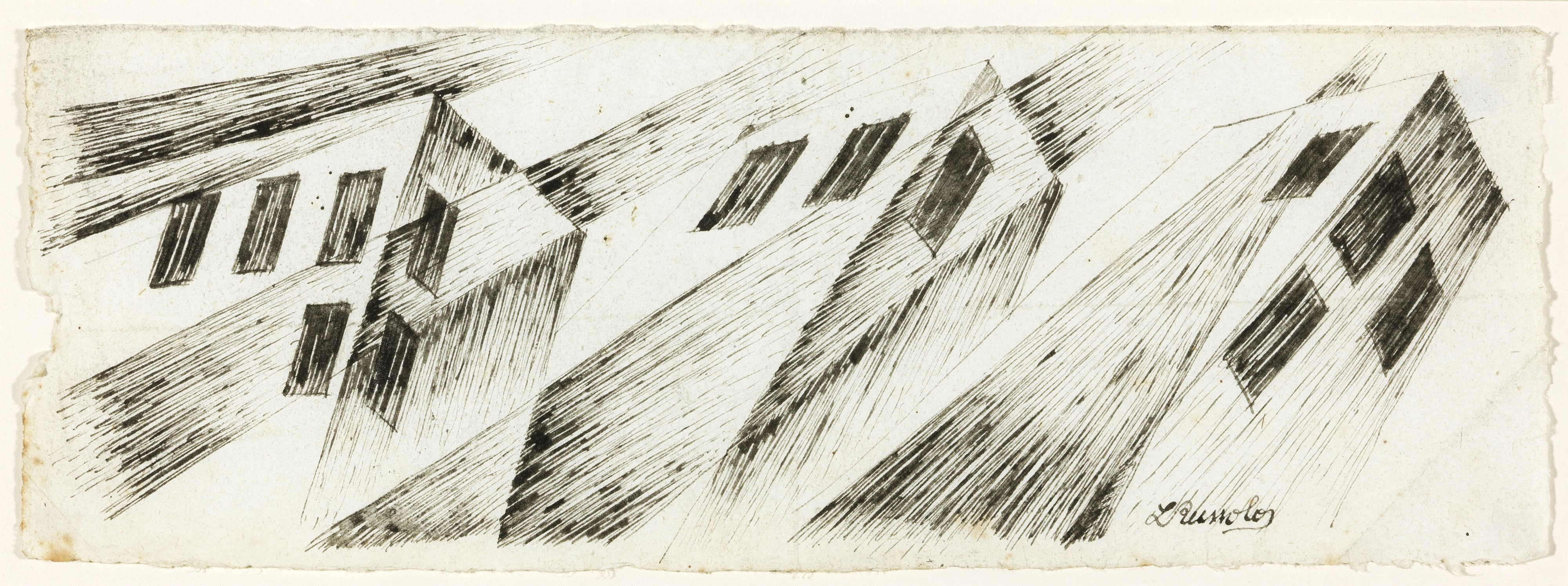 Dynamique d'une automobile, 1911 de Luigi Russolo - Reproduction tableau