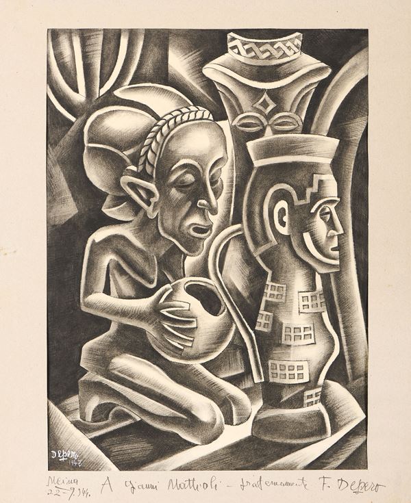 Fortunato Depero - Sete, Plastica africana (Plastici negri)
