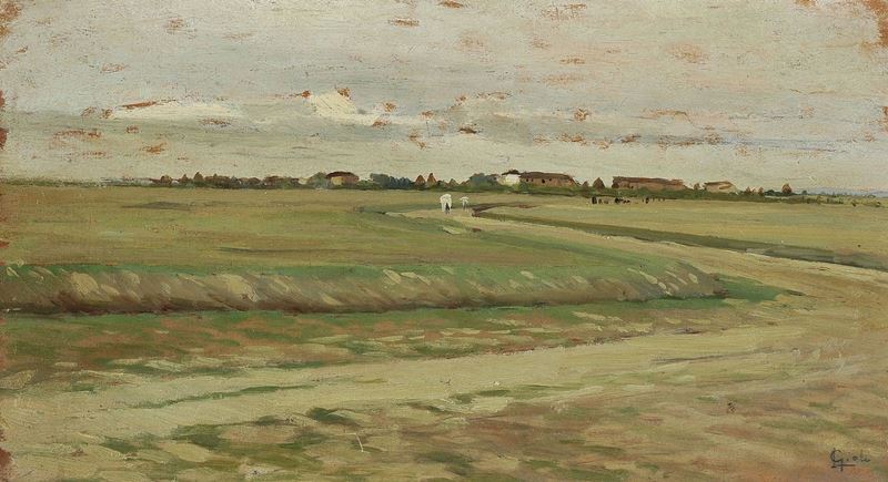 Luigi Gioli - Campagna con Casolari