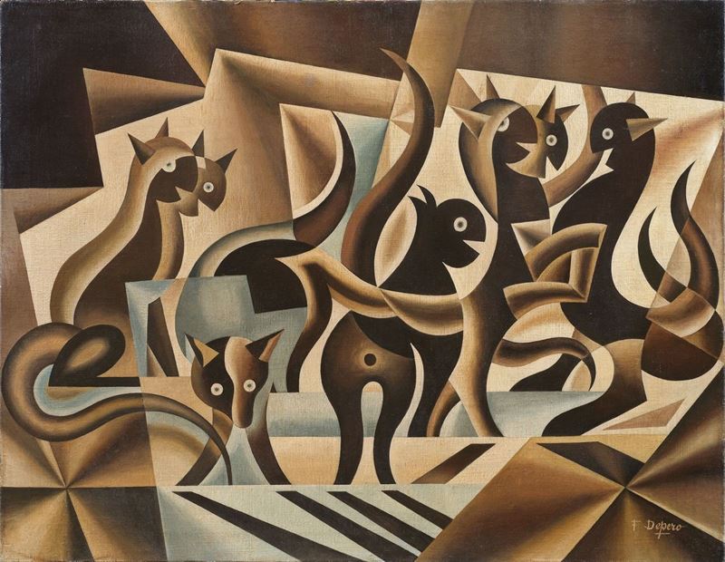 Fortunato Depero - Elasticità di Gatti