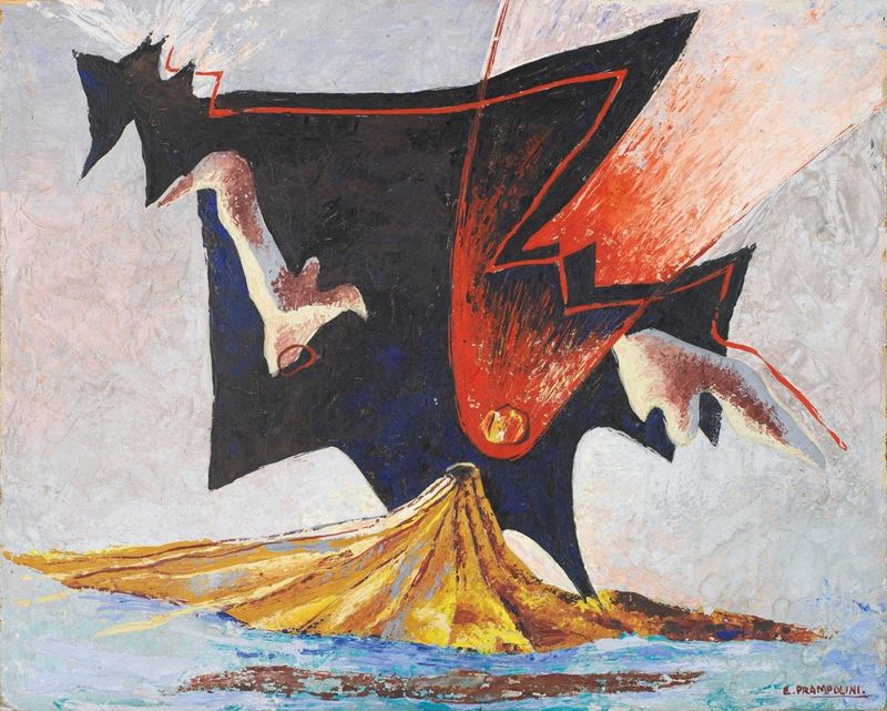 Enrico Prampolini - Paesaggio Cosmico (stromboli)