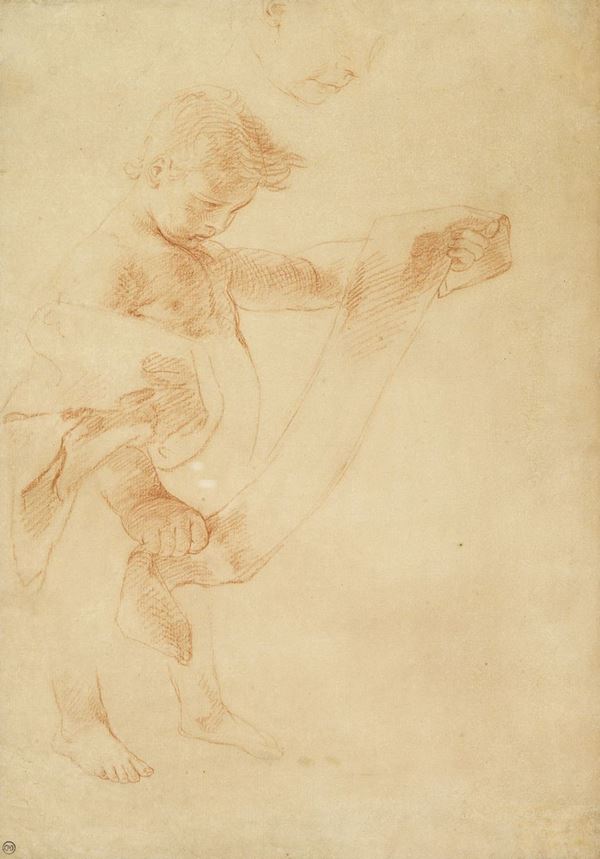 Pompeo Gerolamo Batoni - Studio di fanciullo che regge un cartiglio