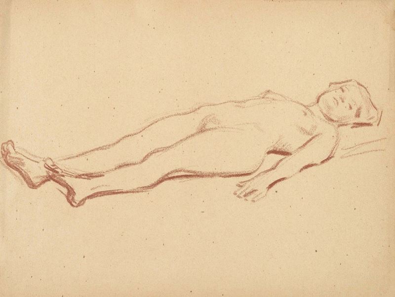 Rene François Xavier Prinet - «studio di Nudo Femminile» e «nudo Femminile con la Gamba sulla Sed...