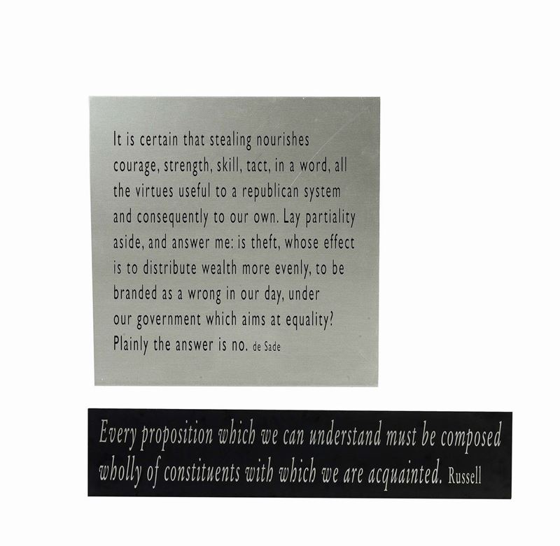 Joseph Kosuth - One+nine, a Re-text #9