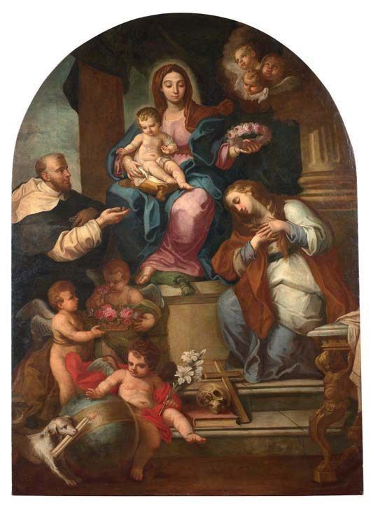 Etienne Parrocel Detto "le Romain" - Madonna in Trono con Santi