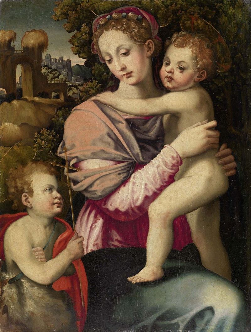 Michele Tosini, Detto Michele di Ridolfo del Ghirlandaio - Madonna con Bambino e S. Giovannino