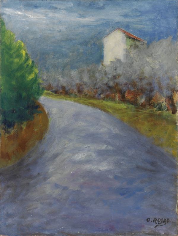 Ottone Rosai : Paesaggio  ((1948))  - Olio su tela - Asta ARTE MODERNA - II - Casa d'aste Farsettiarte