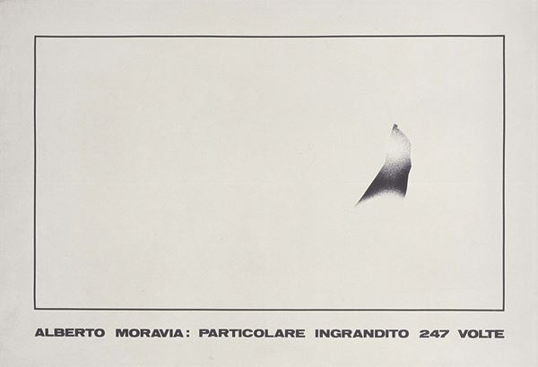 Emilio Isgr&#242; : Alberto Moravia  (1973)  - Tela emulsionata - Auction Arte Contemporanea - I - Casa d'aste Farsettiarte