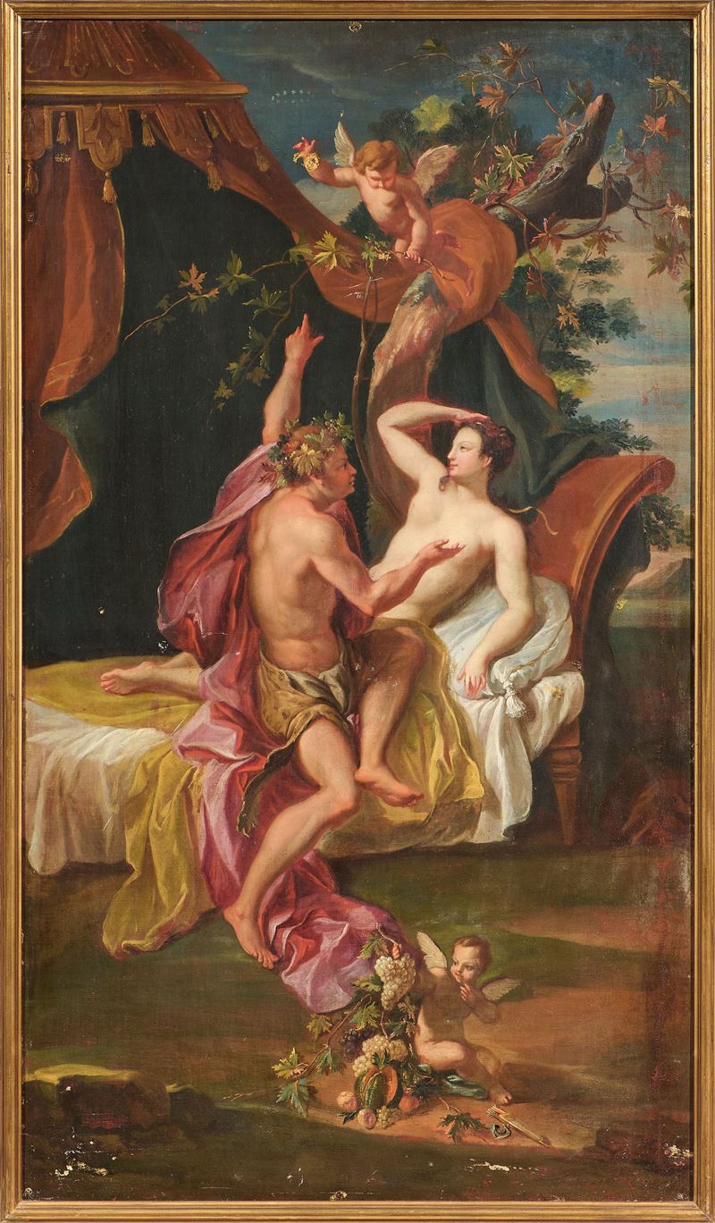 Scuola Francese del XVIII Secolo - Bacco e Venere, olio su tela