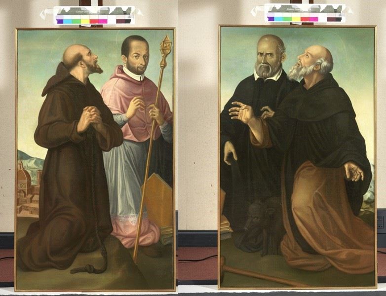 Scuola Fiorentina del XVII Secolo - San Carlo Borromeo, San Francesco e Altri Due Santi