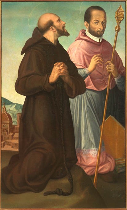 Scuola Fiorentina del XVII Secolo - San Carlo Borromeo, San Francesco e Altri Due Santi