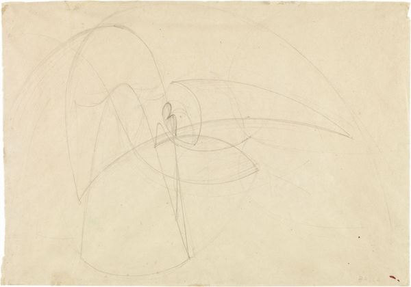 Giacomo Balla : Donna seduta + spazio  (1918 ca.)  - Matita su carta - Auction ARTE MODERNA - II - Casa d'aste Farsettiarte