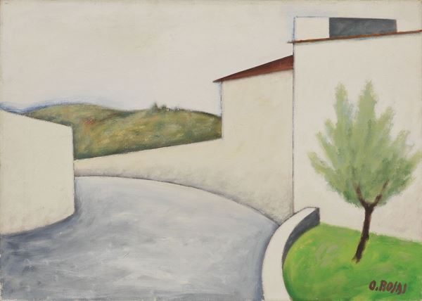 Ottone Rosai : Strada di periferia  ((1956))  - Olio su tela - Asta ARTE MODERNA, CONTEMPORANEA E GRAFICA PARTE II - II - Casa d'aste Farsettiarte
