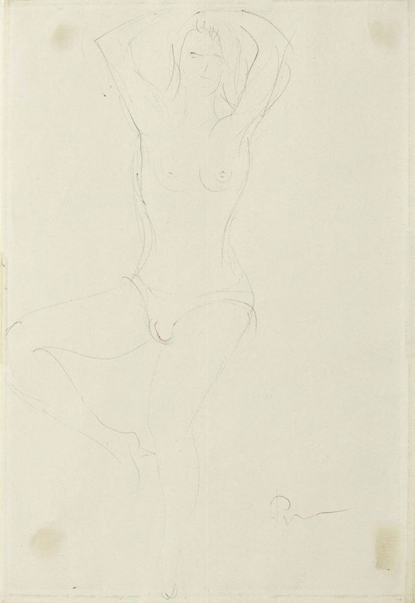 Lucio Fontana - Nudo femminile