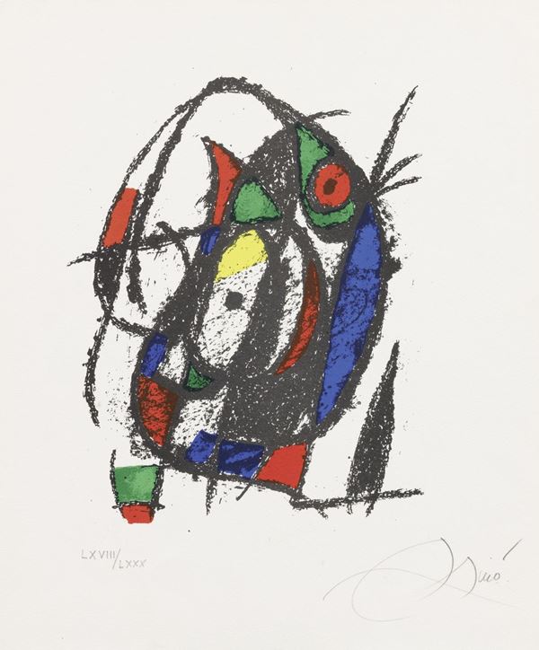 Joan Mir&#243; : Joan Miró litografo II  (1975)  - Litografia a colori, es. LXVIII/LXXX - Auction CONTEMPORARY ART - I - Casa d'aste Farsettiarte