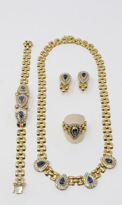 Parure in Oro, Zaffiri e Brillanti
