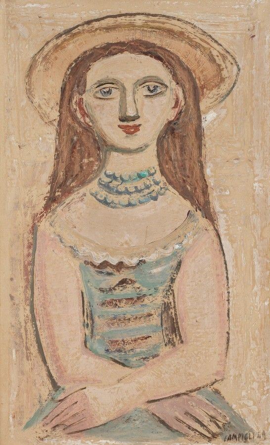 Massimo Campigli - Ragazza con Cappello