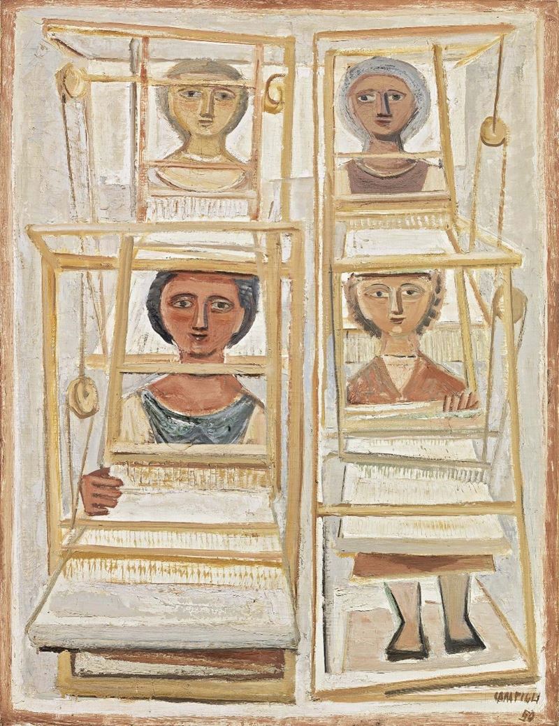 Massimo Campigli - Quattro Tessitrici