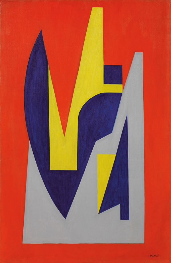 Atanasio Soldati : Geometrie  (1950-51)  - Olio su tela - Asta ARTE MODERNA - II - Casa d'aste Farsettiarte