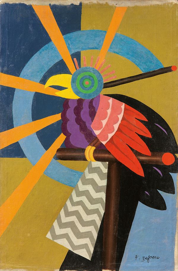 Fortunato Depero : Pappagallo  (1920)  - Olio su tela - Auction MODERN ART - II - Casa d'aste Farsettiarte