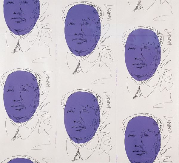 Andy Warhol : Mao Wallpaper  (1974)  - Serigrafia su carta da parati applicata su tela - Auction Arte Contemporanea - I - Casa d'aste Farsettiarte